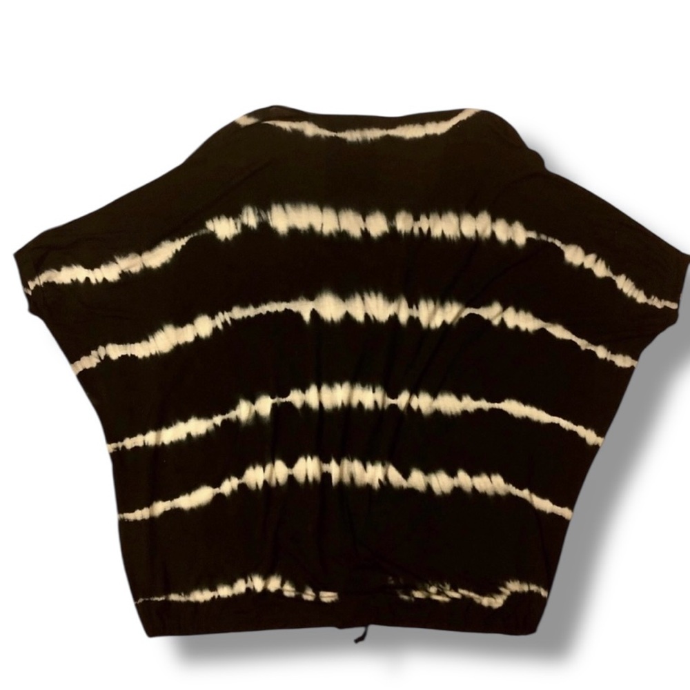 YF&B Black & Tan Tie Dye Tropical Stripe Swing Top Size Size XS - Picture 3 of 7